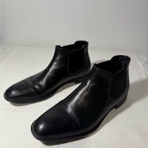 Giorgio Armani Black Leather Chelsea Boots